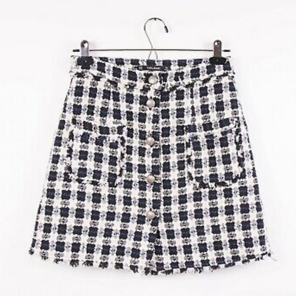 NWT ZARA BASICS TWEED SKIRT - Picture 5 of 8
